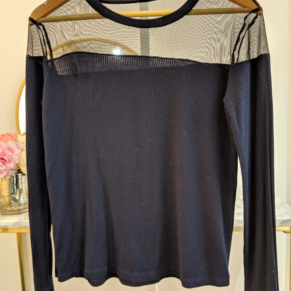 Zara Mesh Long Sleeve Blouse - Picture 2 of 4